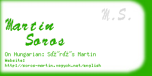 martin soros business card